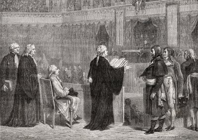 King Louis XVI before the Convention, 26th September 1792 by H. de la Charlerie
